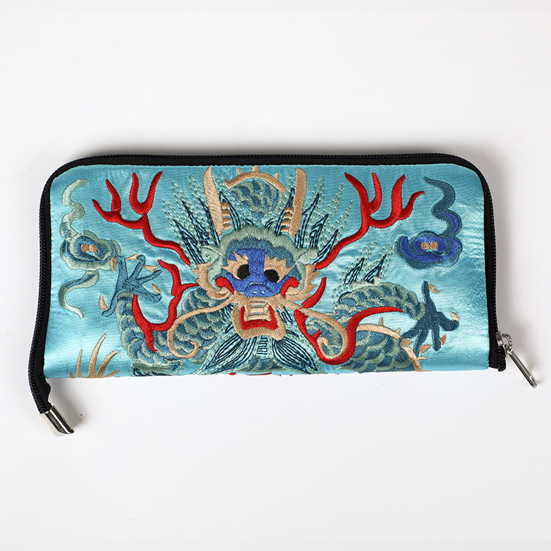Sac à main brodé Bête mythique | Dragon Phénix Qilin 23 cm