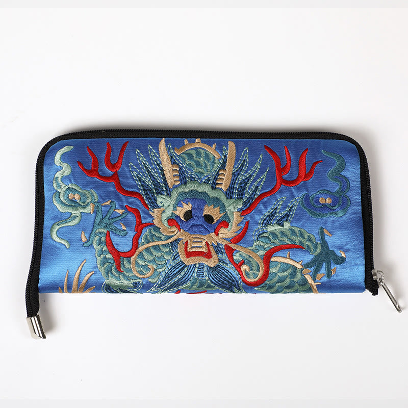 Sac à main brodé Bête mythique | Dragon Phénix Qilin 23 cm