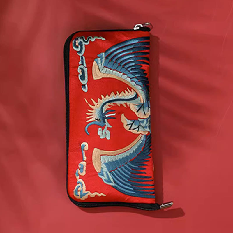 Sac à main brodé Bête mythique | Dragon Phénix Qilin 23 cm