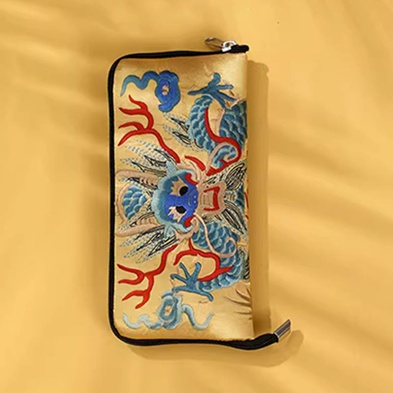 Sac à main brodé Bête mythique | Dragon Phénix Qilin 23 cm
