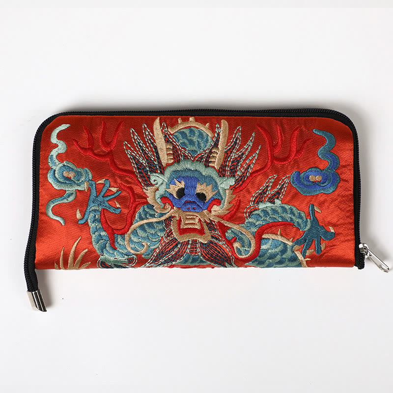 Sac à main brodé Bête mythique | Dragon Phénix Qilin 23 cm