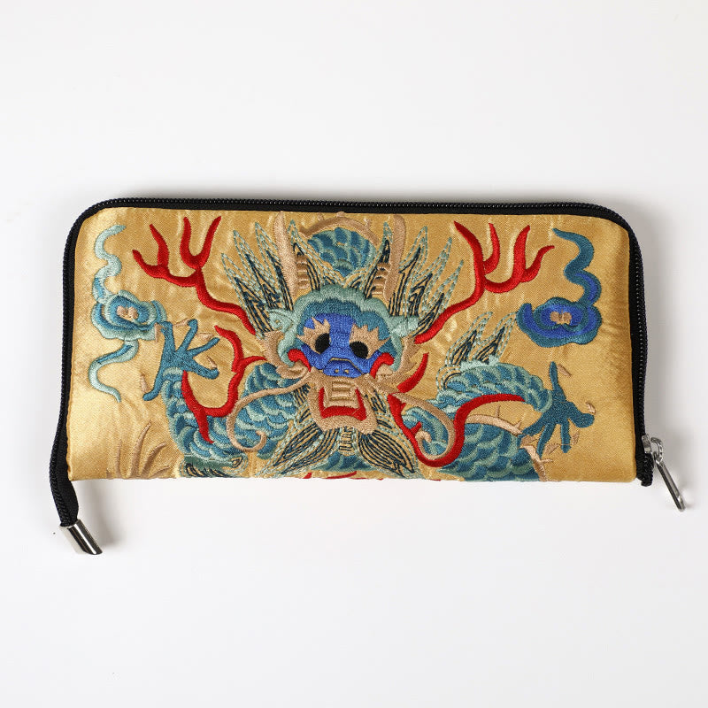 Sac à main brodé Bête mythique | Dragon Phénix Qilin 23 cm