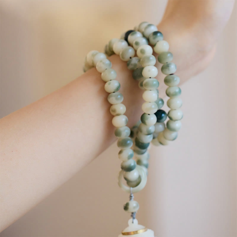 Bracelet Mala en 108 graines de Bodhi naturelles pour la sagesse et la méditation