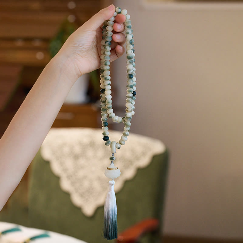 Bracelet Mala en 108 graines de Bodhi naturelles pour la sagesse et la méditation