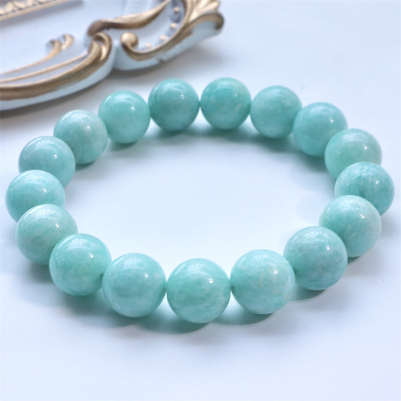 Bracelet de guérison en amazonite naturelle 9 mm pour la confiance