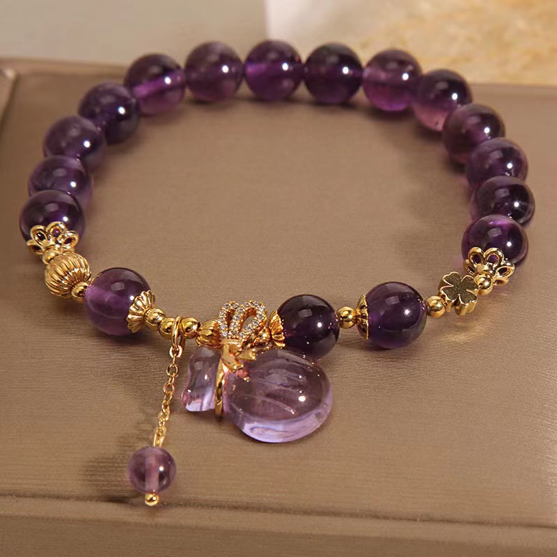 Bracelet en cristal d'améthyste naturelle pour la guérison et l'équilibre