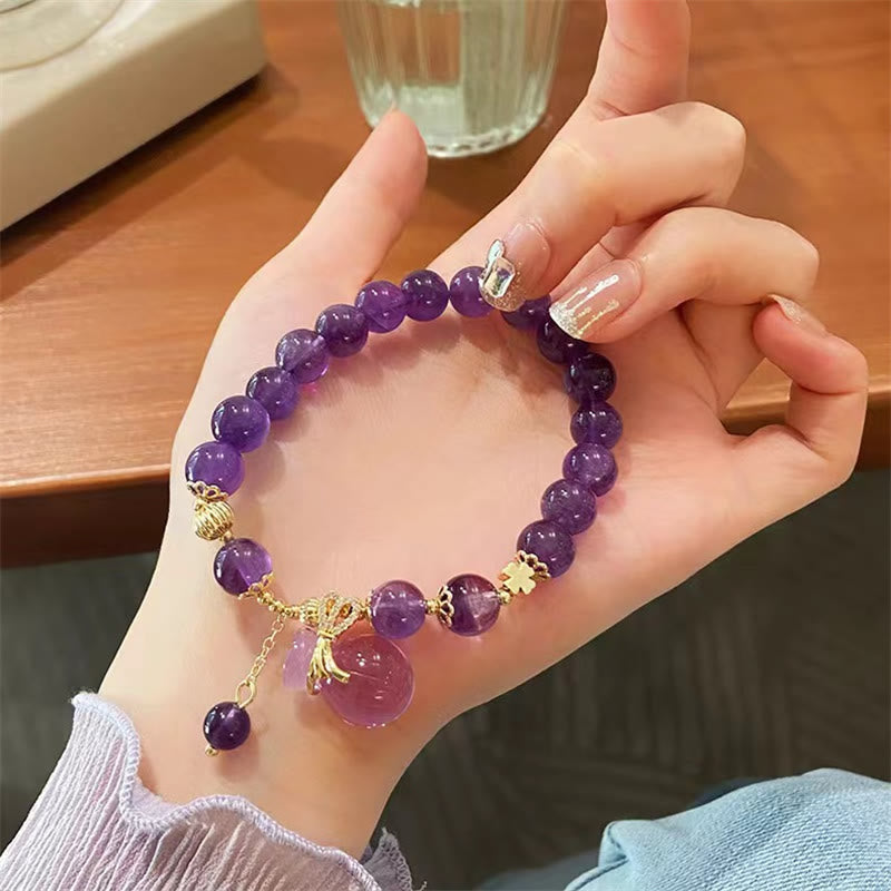 Bracelet en cristal d'améthyste naturelle pour la guérison et l'équilibre