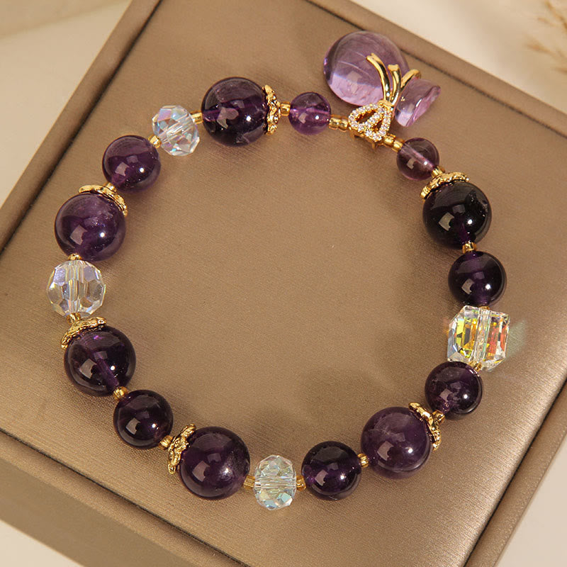 Bracelet en cristal d'améthyste naturelle pour la guérison et l'équilibre