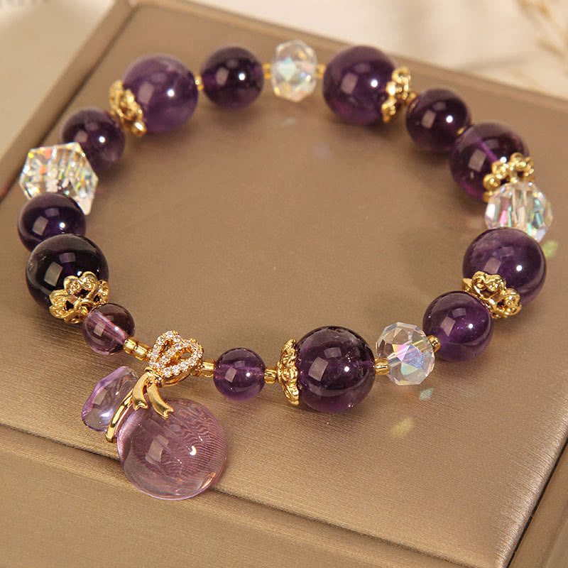 Bracelet en cristal d'améthyste naturelle pour la guérison et l'équilibre