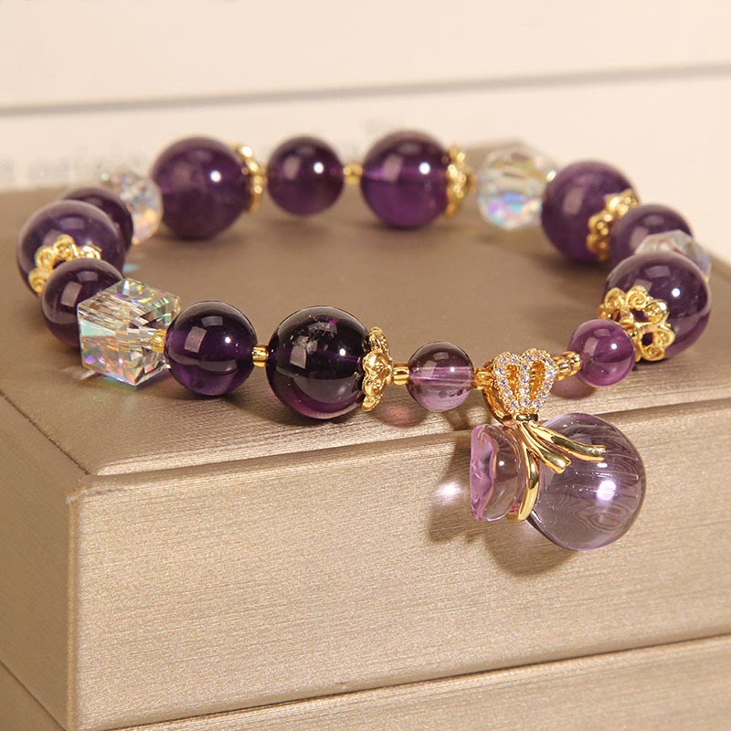 Bracelet en cristal d'améthyste naturelle pour la guérison et l'équilibre