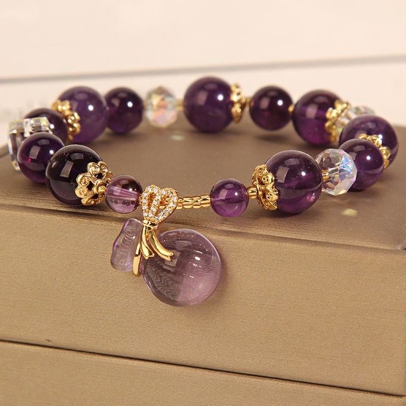Bracelet en cristal d'améthyste naturelle pour la guérison et l'équilibre