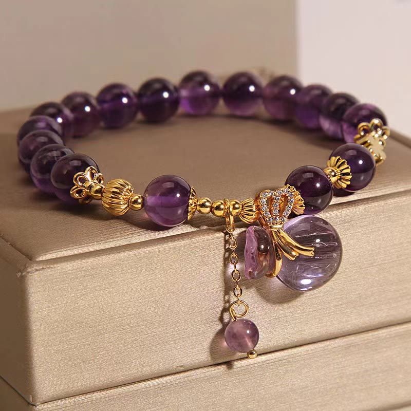Bracelet en cristal d'améthyste naturelle pour la guérison et l'équilibre