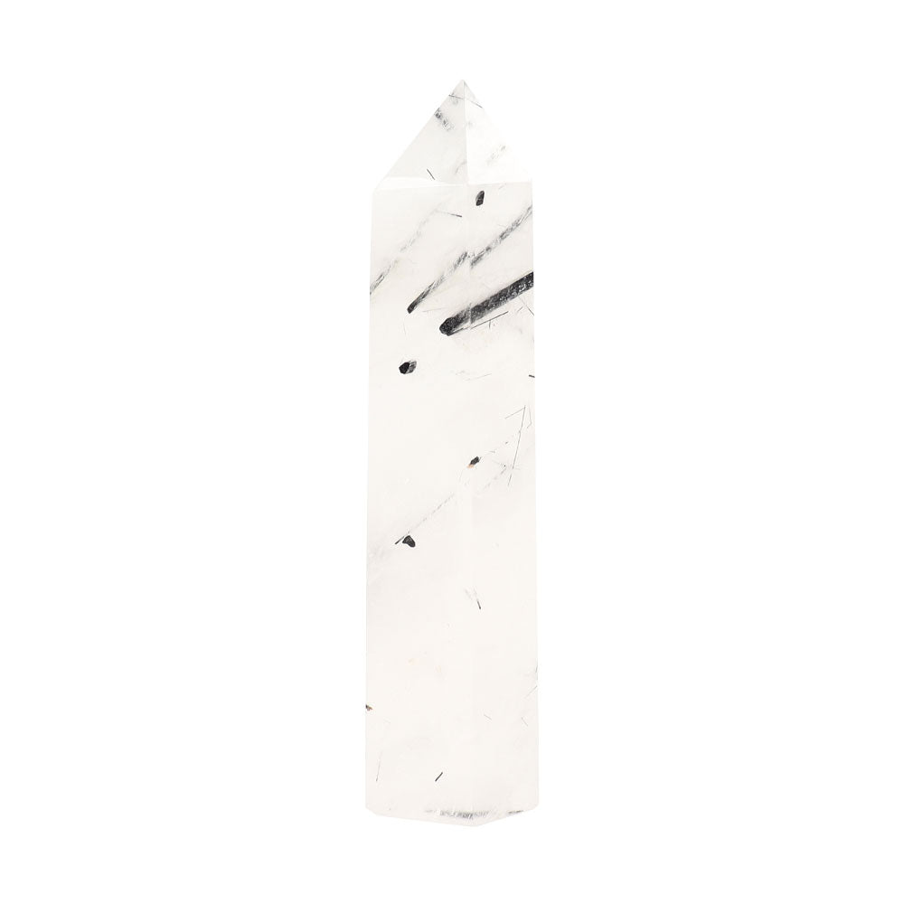 Natural Black Tourmaline Quartz Tower 2.5-4" Polished Point