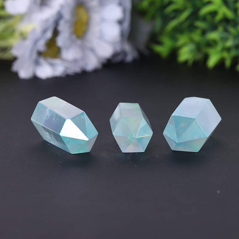Natural Blue Angel Aura Quartz Crystal Tower 2.4-4.5 inch Healing Point