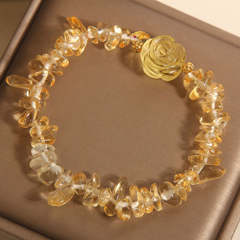Bracelet en perles irrégulières de citrine naturelle pour femme
