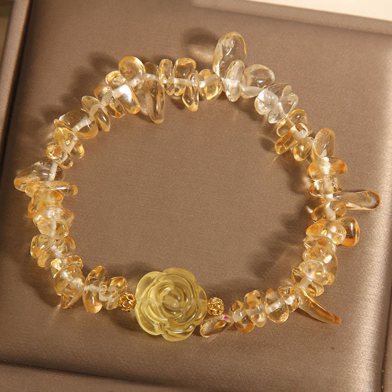 Bracelet en perles irrégulières de citrine naturelle pour femme