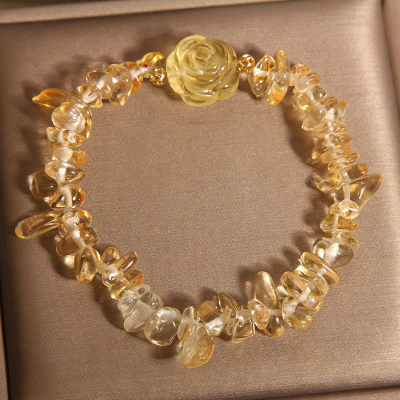 Bracelet en perles irrégulières de citrine naturelle pour femme