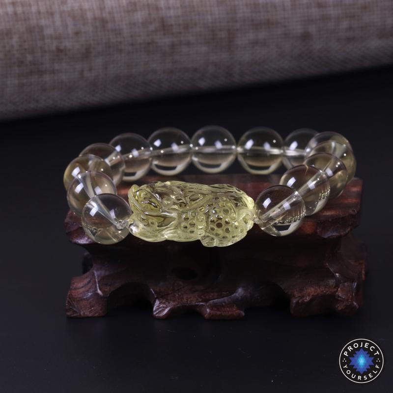 Bracelet de richesse en citrine naturelle Pi Xiu
