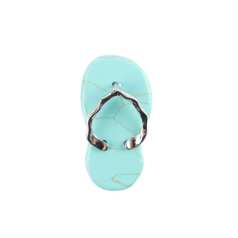 Natural Clear Quartz Mini Crystal Slippers Pendant 1.65 Inches