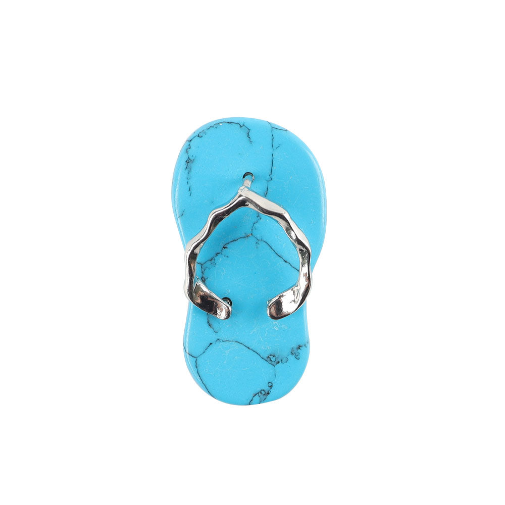 Natural Clear Quartz Mini Crystal Slippers Pendant 1.65 Inches