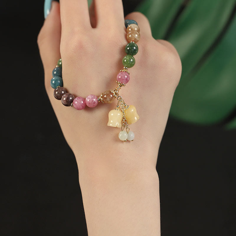 Bracelet d'amour spirituel en tourmaline colorée naturelle