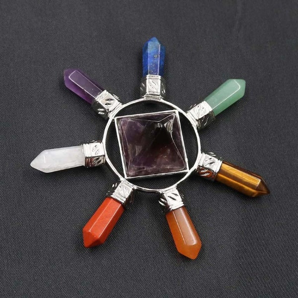 Générateur d'énergie de pyramide de chakra à cristaux naturels