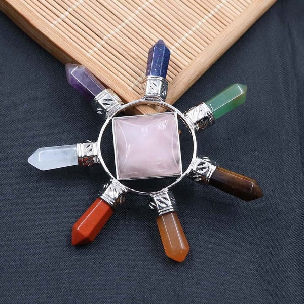 Générateur d'énergie de pyramide de chakra à cristaux naturels