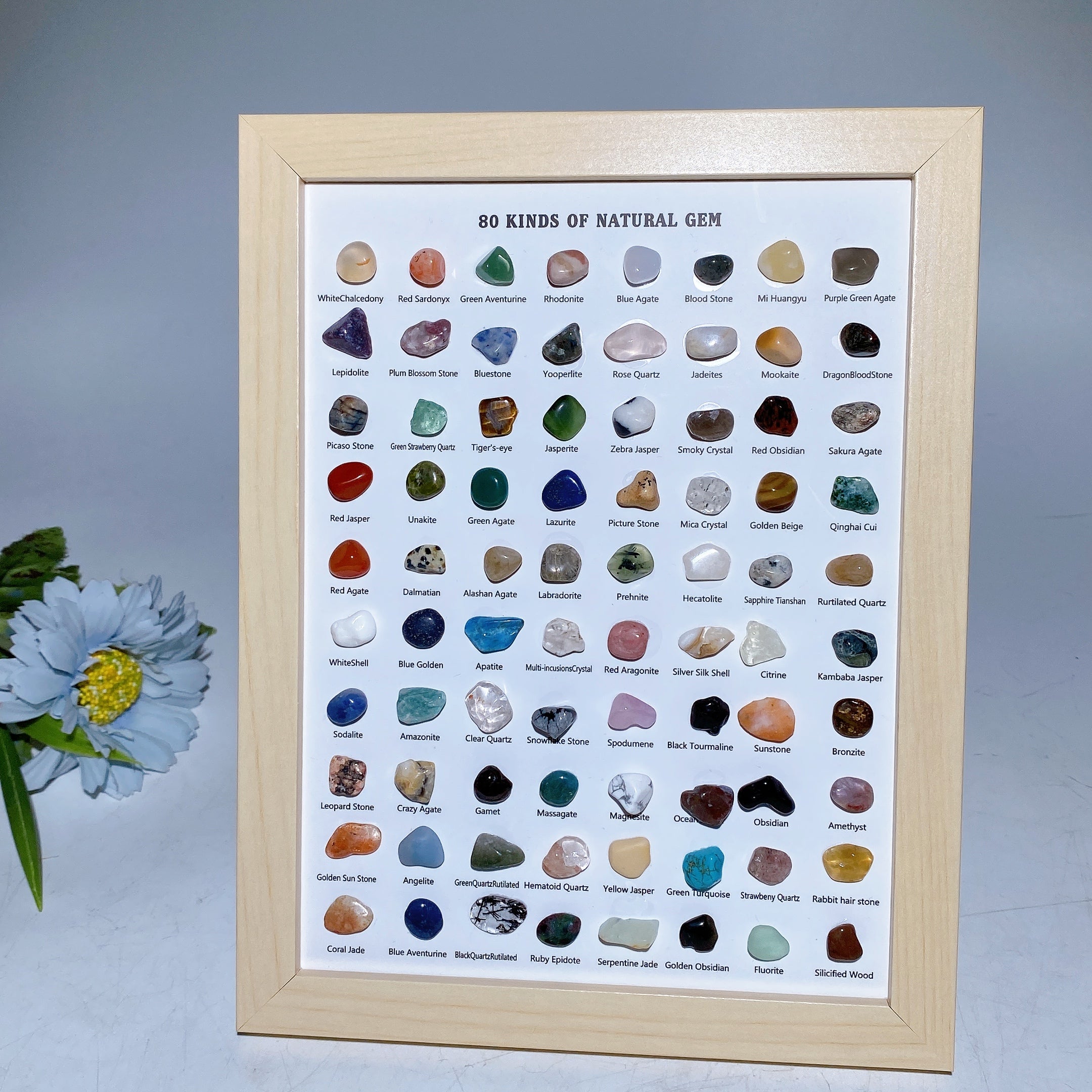 Natural Gem Crystal Frame 17x22cm Healing Display
