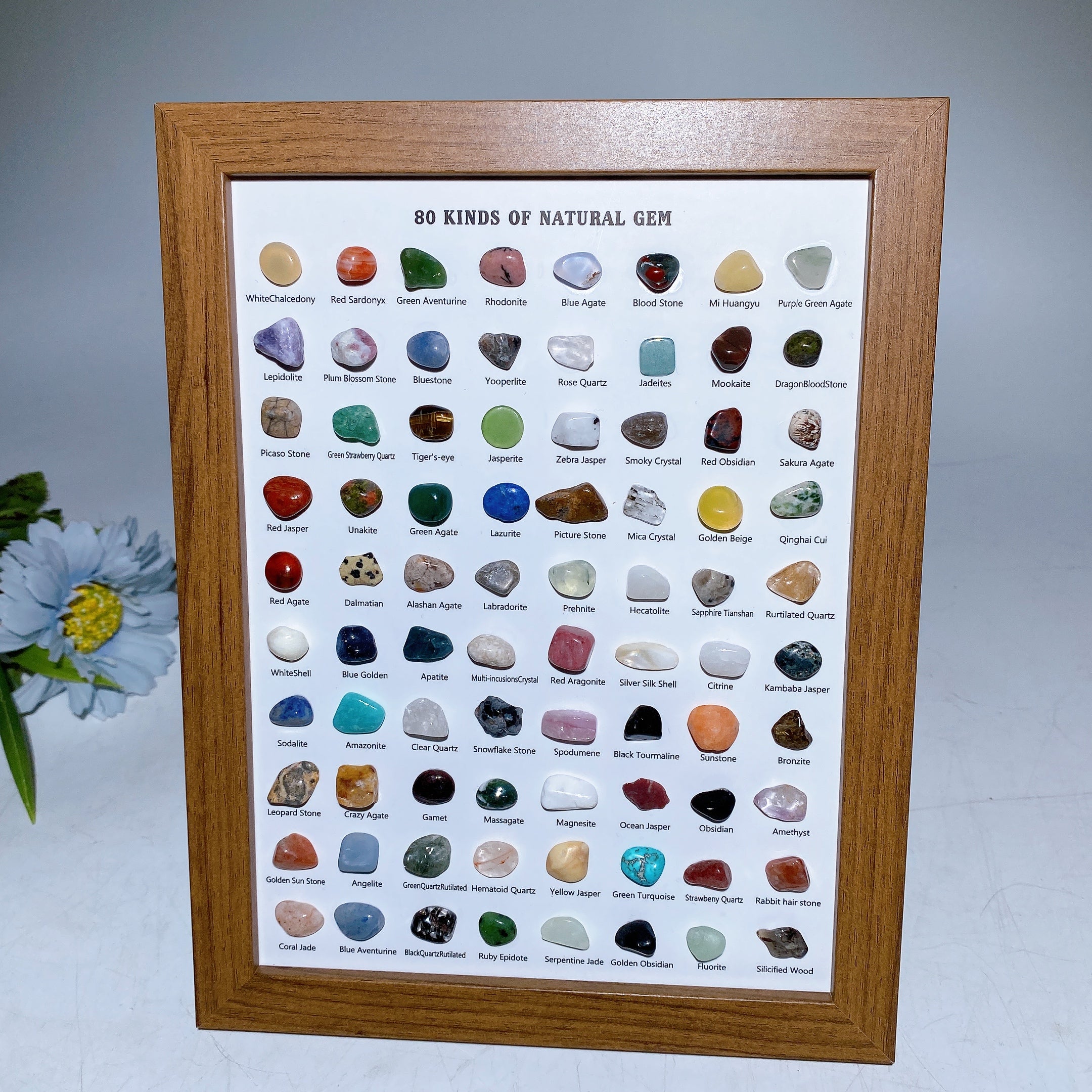 Natural Gem Crystal Frame 17x22cm Healing Display