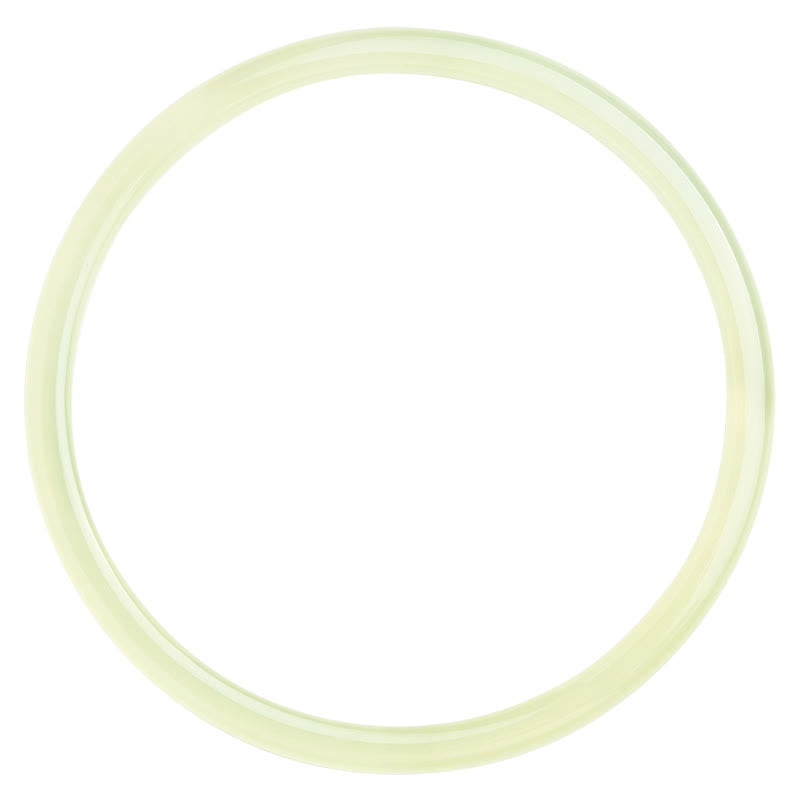 Bracelet jonc Force Courage en calcédoine verte naturelle 52 mm