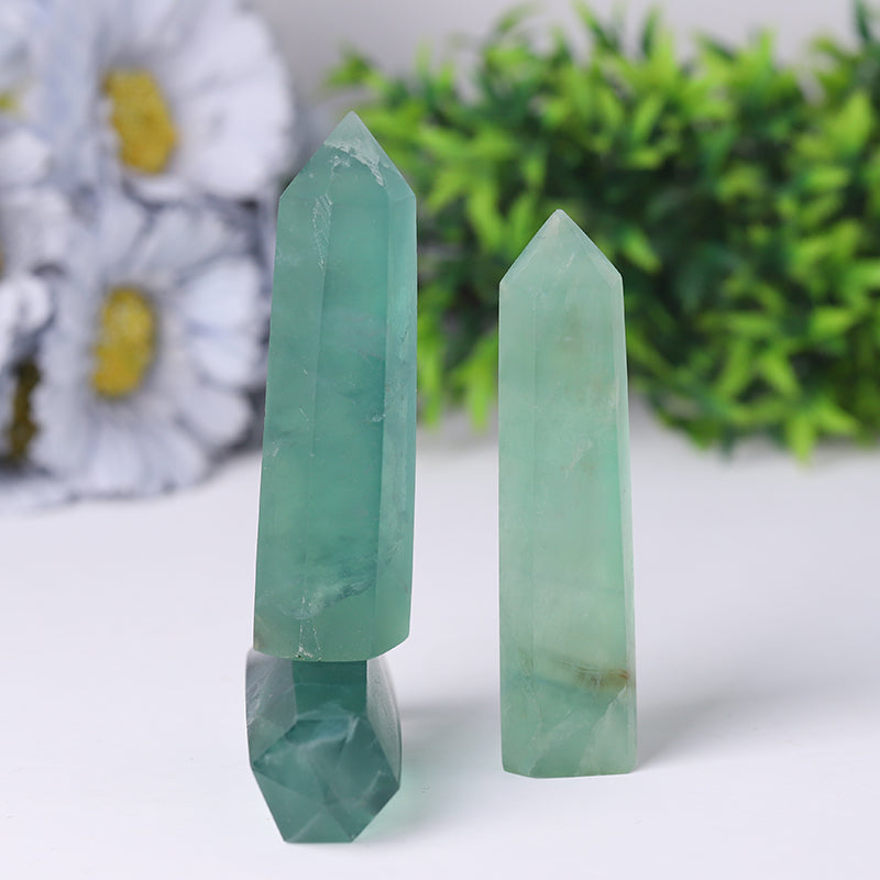 Natural Green Fluorite Crystal Tower 2.5-4.5 inches Healing Point