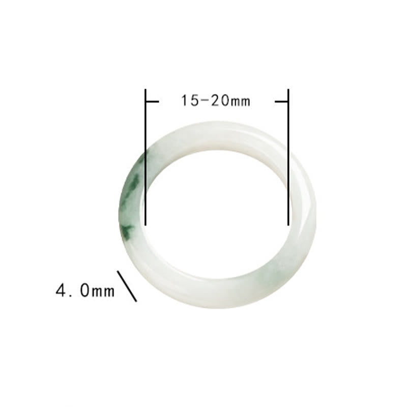 Bague en jade vert naturel pour la chance et l'abondance 17 mm