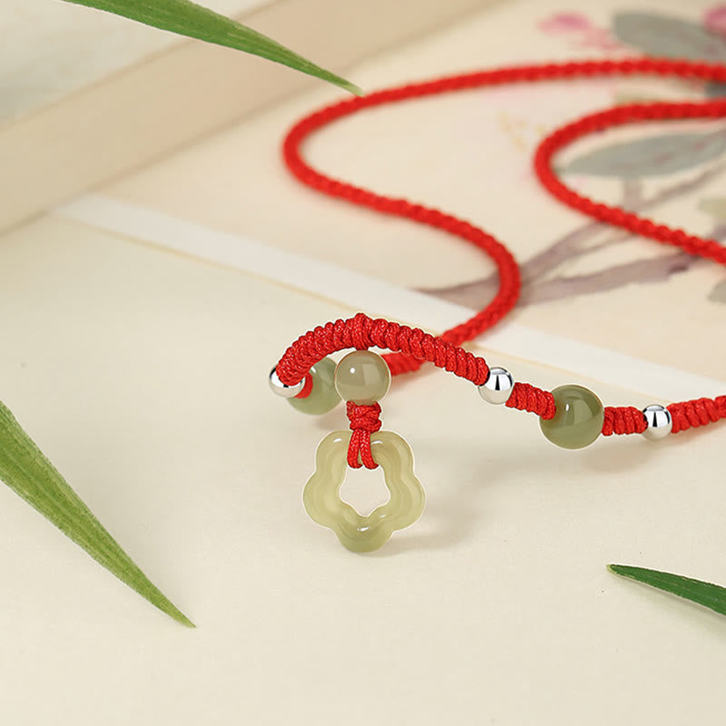 Ensemble collier et bracelet en jade cyan Hetian naturel pour la chance