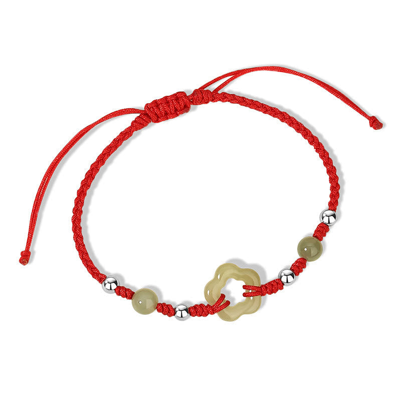 Ensemble collier et bracelet en jade cyan Hetian naturel pour la chance