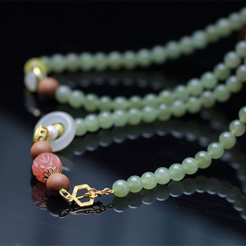 Bracelet porte-bonheur en jade ambre naturel Hetian, perles de 6 mm