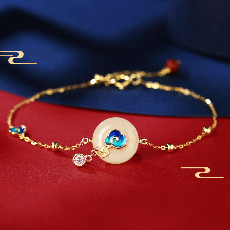 Bracelet Nuages ​​de Bon augure en Jade Naturel Hetian