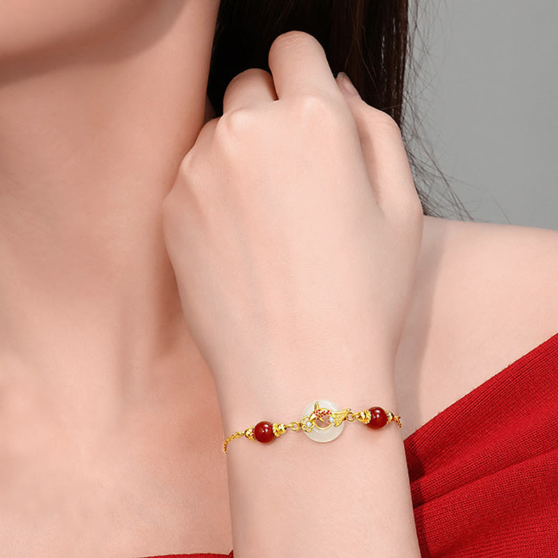 Bracelet boucle de paix en jade naturel Hetian, taille de poignet 14-17 cm