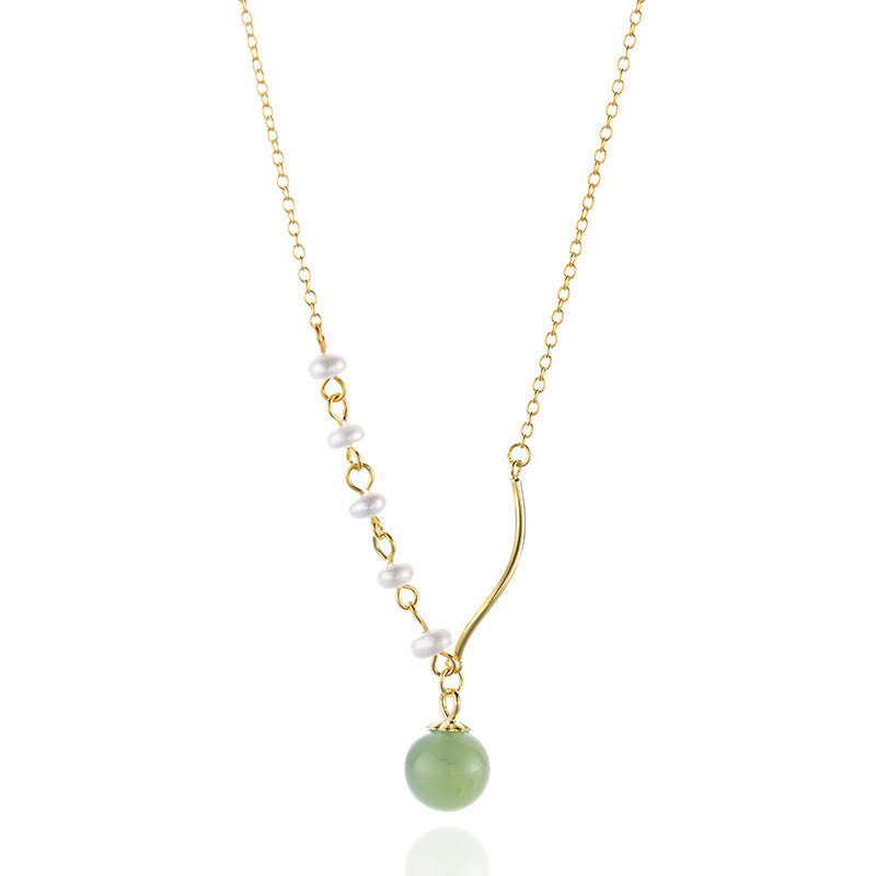 Collier de perles de jade Hetian naturelles porte-bonheur pour la prospérité