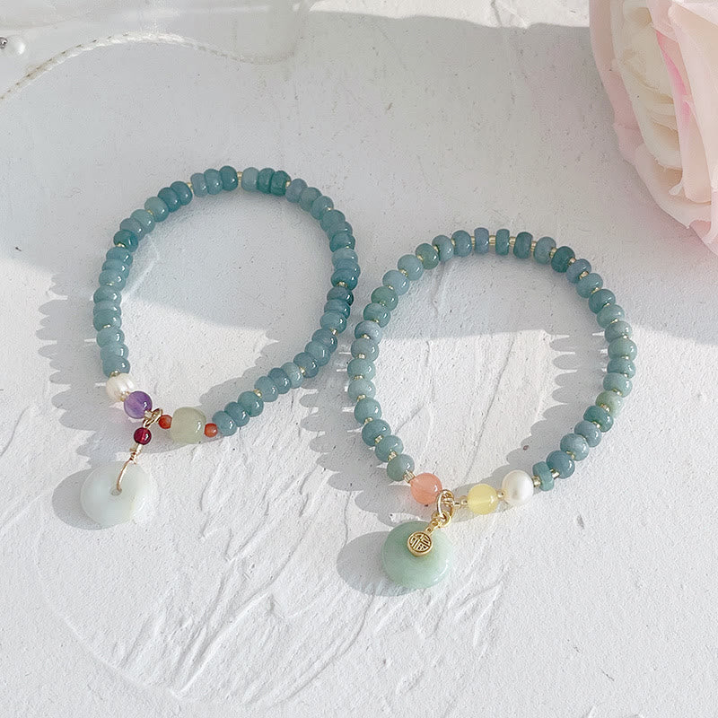 Bracelet de prospérité en jade naturel Hetian avec breloque PiXiu