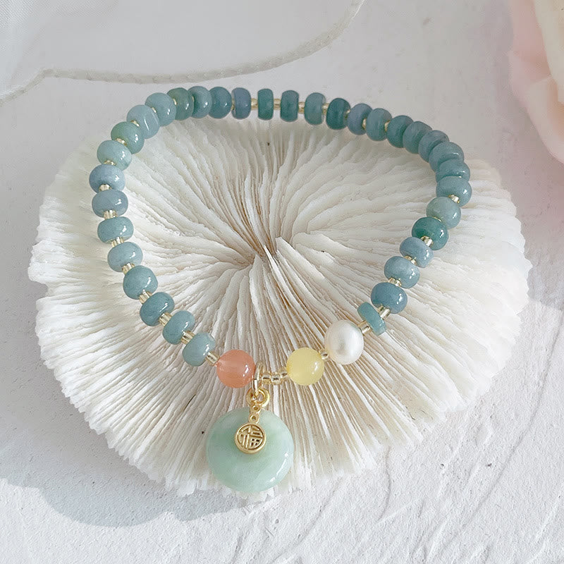 Bracelet de prospérité en jade naturel Hetian avec breloque PiXiu
