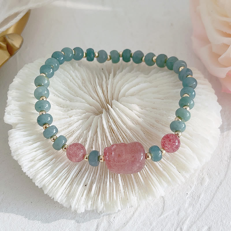 Bracelet de prospérité en jade naturel Hetian avec breloque PiXiu