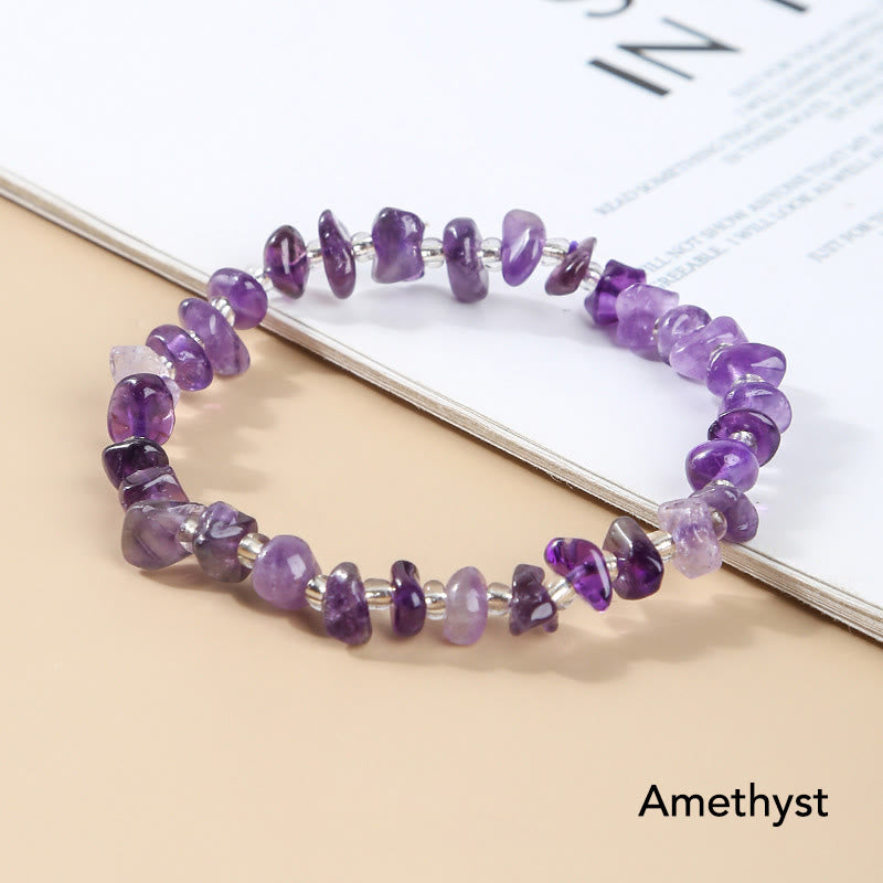 Bracelet en cristal naturel de forme irrégulière pour la méditation et l'équilibre