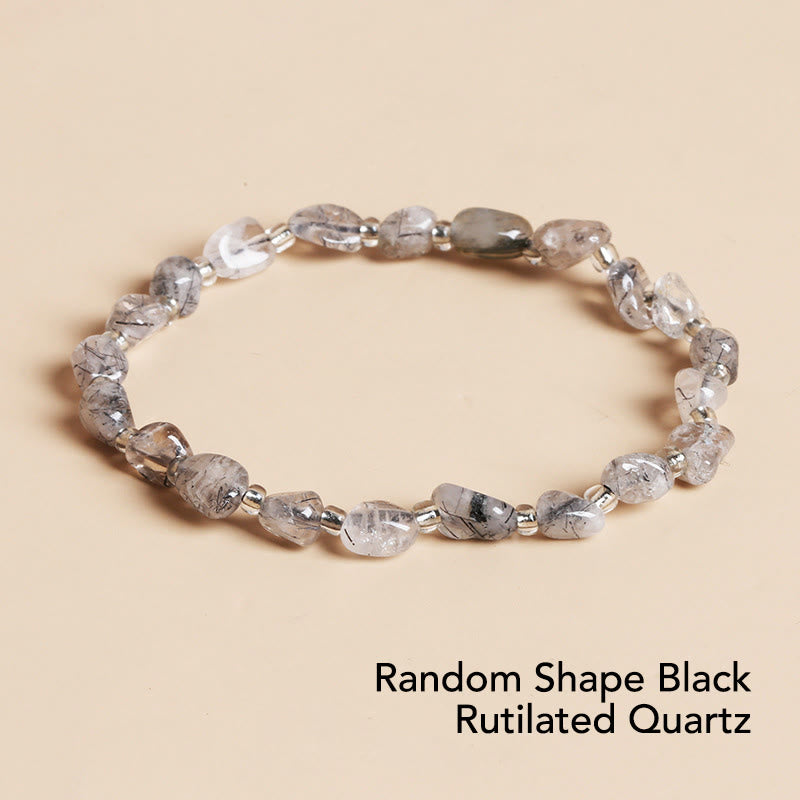 Bracelet en cristal naturel de forme irrégulière pour la méditation et l'équilibre