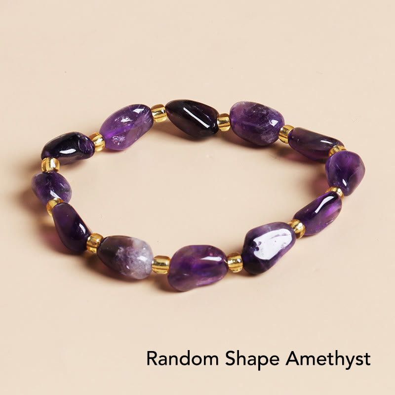 Bracelet en cristal naturel de forme irrégulière pour la méditation et l'équilibre