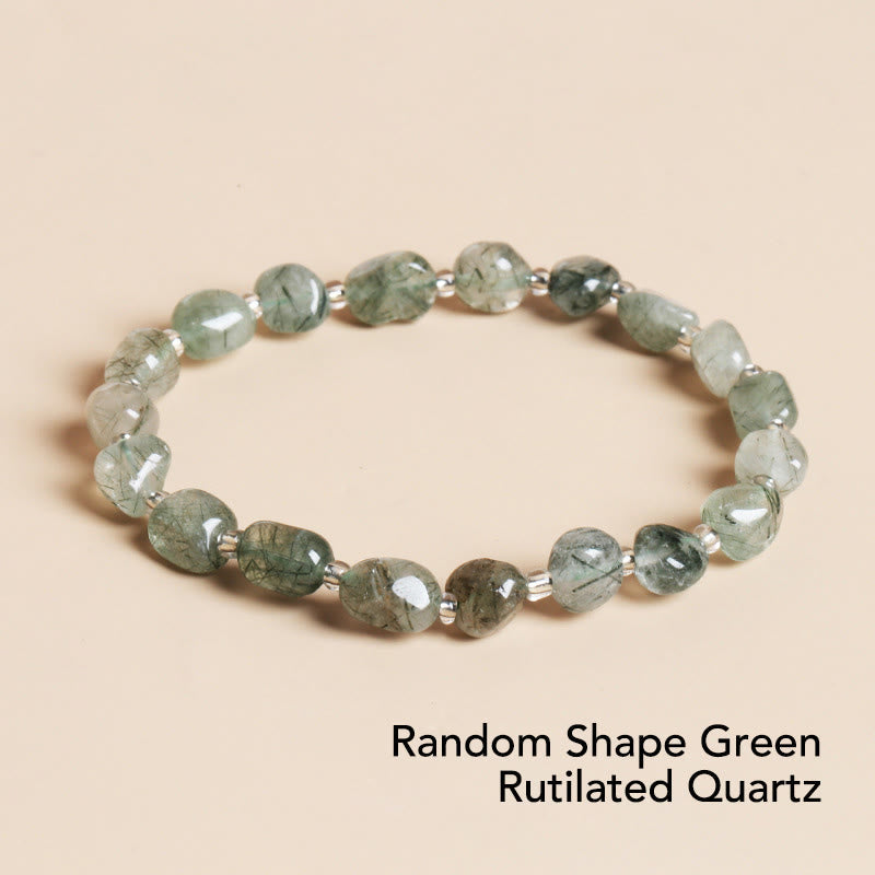 Bracelet en cristal naturel de forme irrégulière pour la méditation et l'équilibre
