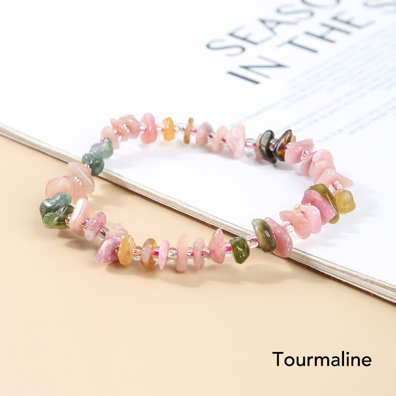 Bracelet en cristal naturel de forme irrégulière pour la méditation et l'équilibre