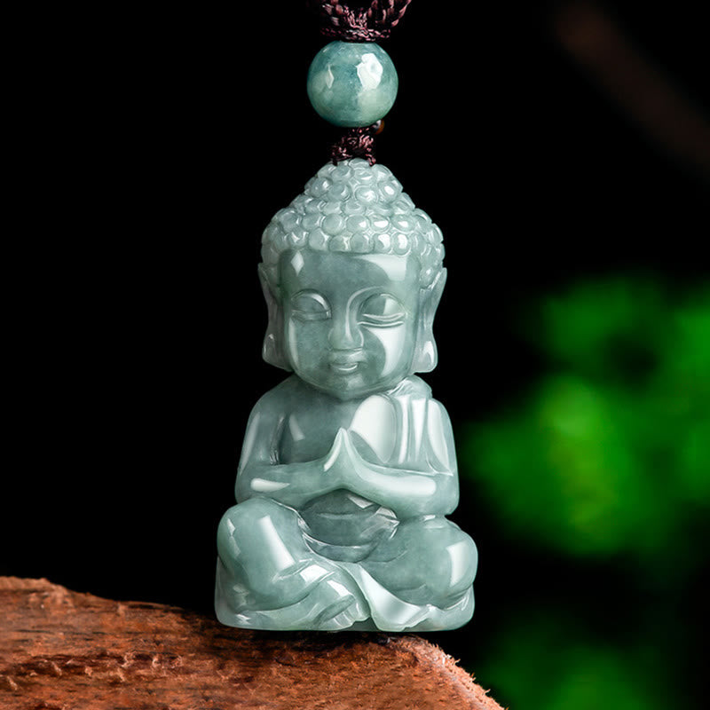 Collier amulette Bouddha en jade naturel | Méditation et sérénité
