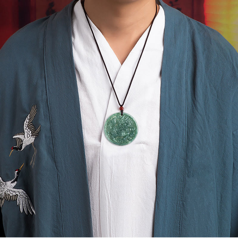 Collier Kirin Abondance en jade naturel | Prospérité et chance