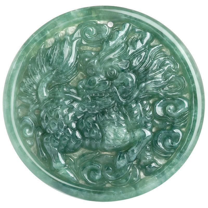 Collier Kirin Abondance en jade naturel | Prospérité et chance