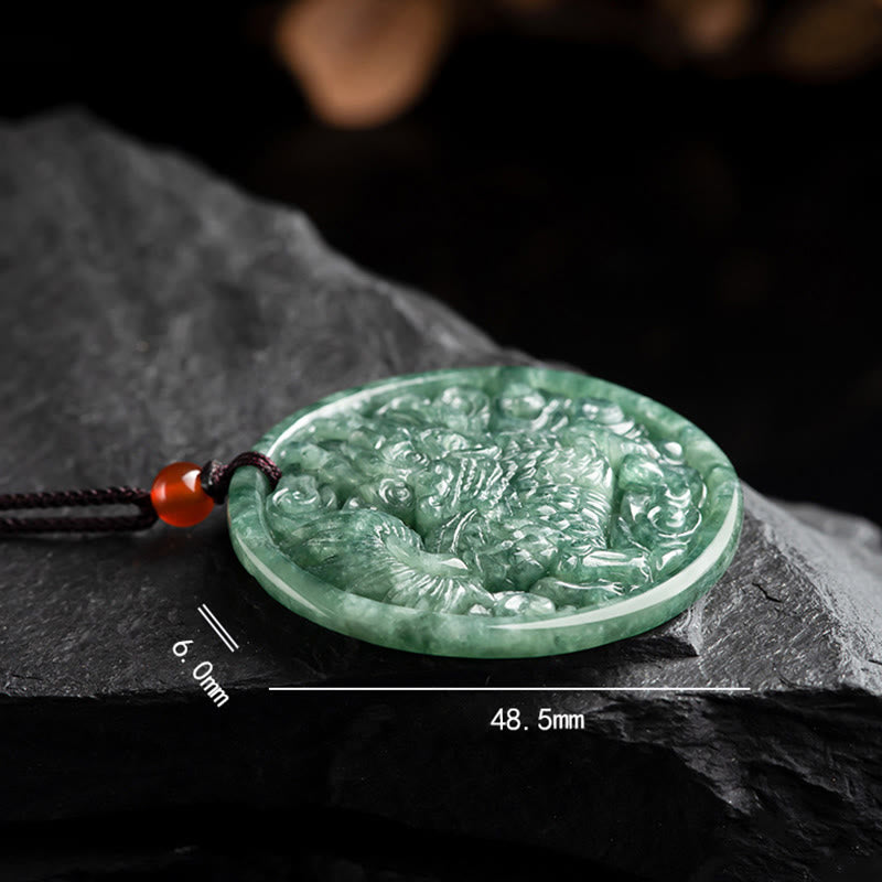 Collier Kirin Abondance en jade naturel | Prospérité et chance